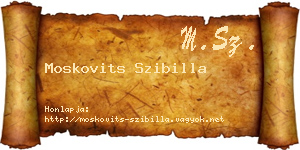 Moskovits Szibilla névjegykártya